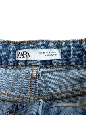 ZARA Cutoff Distressed Denim Shorts Size 2 thumbnail 3