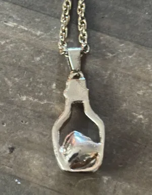 Gold tone pickleball crystal heart pendant necklace thumbnail 4