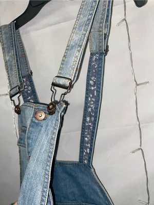 Light Wash Denim Overalls Blue Size 10 thumbnail 5