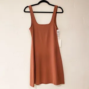 NEW Wilfred Trance Mini Dress in Mocha Sorbet Brown Size Medium thumbnail 3