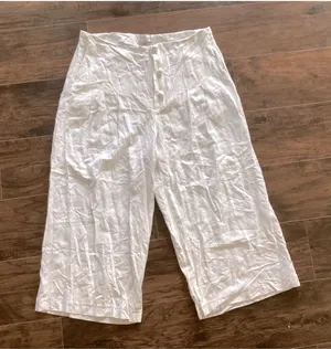 Linea Donna Linen Blend Capri Pants White Size XL thumbnail 1
