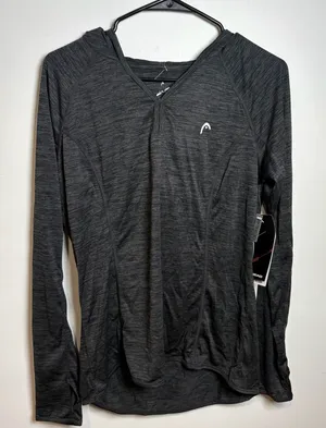Head Women's Dry Motion Performance Long Sleeve Zip Hoodie Gray Space Dye Size L thumbnail 1