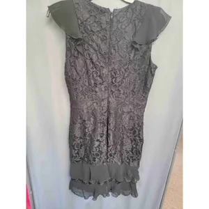 Sam Edelman Black Lace Ruffle Hem Cap Sleeves Cocktail Dress Size 8 b57 thumbnail 2