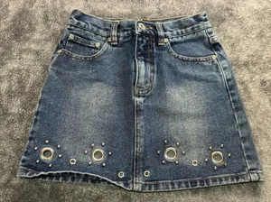 Route 66 Denim Mini Skirt with Raw Hem Size 8 thumbnail 1