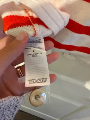 Red & White Striped Button-Front Women's Sweater Cardigan thumbnail 6