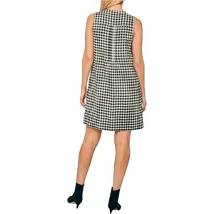 Faherty Isha Sleeveless Gingham Plaid Black / White‎ Shift Dress Size XS $178 thumbnail 3