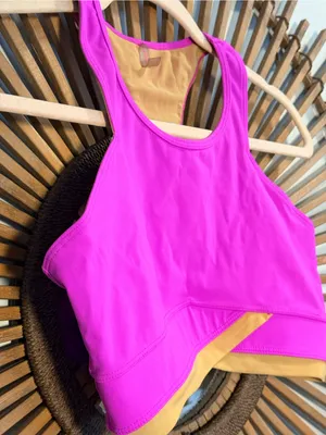 Free People Movement Palm Sorings Sports Bra Magenta Athleisure Active Sporty thumbnail 7