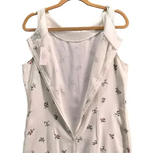Vintage Boulevard De Paris Dress 14‎ White Linen Floral Texture Cottage Feminine thumbnail 5