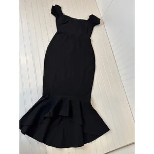 Lulus How Much I Care Black Off-the-Shoulder Midi Dress Prom Mermaid Party Small thumbnail 2