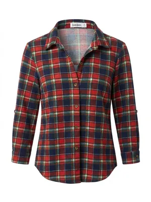 Roommates Red Plaid Button-Up Shirt thumbnail 2