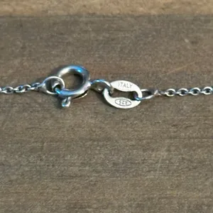 Vintage 925 Silver CZ Heart Cross Pendant Necklace thumbnail 5