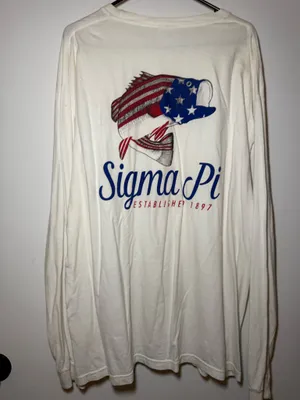 white Comfort Colors long-sleeve pocket t-shirt sigma pi ΣΠ men’s fraternity XL thumbnail 3