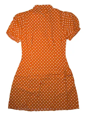 WeWoreWhat Elle Dress M Bran Rust Polka Dot Puff Sleeve Mini Shirt Dress NWT thumbnail 4