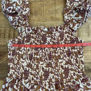 Anthropologie Love the Label Maxi Dress S Cottagecore Smocked Tiered Block Print thumbnail 13