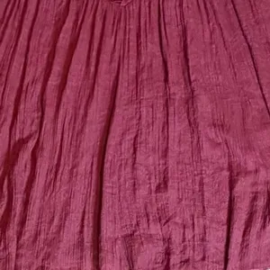 Frazzle Burgundy Lace Crochet Bell Sleeve Boho Mini Tunic Dress Large Wine Red thumbnail 12