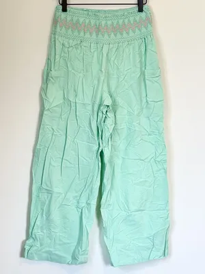 NWT Cupshe Chevron Smocked Waist Pants - Size: Small thumbnail 2