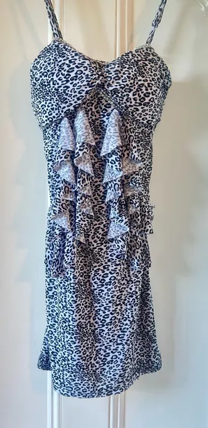 Ardene Leopard Print Dress Blue Size XS thumbnail 1
