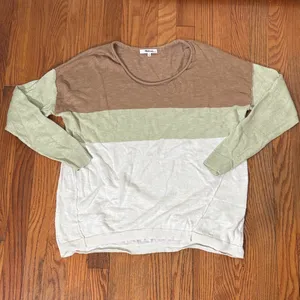 Madewell Palmdale Pullover Sweater in Colorblock‎ Stripe size S thumbnail 2