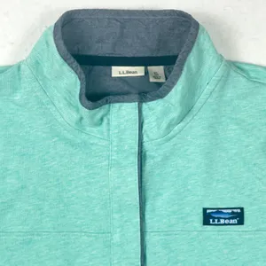 L.L.Bean Women XL Quarter Snap Pullover Coastal Preppy Fleece Teal‎ Blue Green thumbnail 4