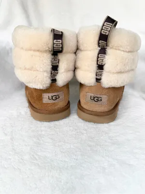 UGG Women’s Fluff Mini Quilted Boots Chestnut Size 5 FITS KIDS USA SIZE 3 thumbnail 3