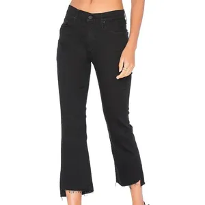 27 MOTHER The Insider Crop Step Fray Jeans black 26" inseam slight bootcut denim thumbnail 7