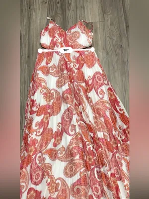 Express Pink & Orange Paisley Cutout Maxi Dress thumbnail 10