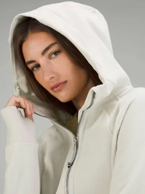 Lululemon Scuba Full-Zip Cropped Hoodie Size 8 Bone Athleisure Lounge Minimal thumbnail 3