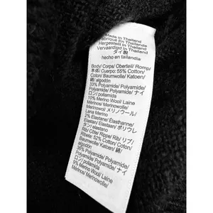 NWT Madewell Calina Deep V-Neck Sweater Black Size Large Merino Wool Long Sleeve thumbnail 6