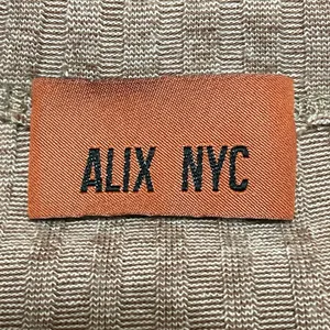 Alix NYC Beige Ribbed Knit Long Sleeve Twist Front Asymmetric Blouse Top Size S thumbnail 4