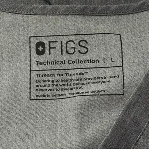 Figs Women’s Size L Heather Gray Catarina One Pocket Medical Scrub Top FW1000 thumbnail 4