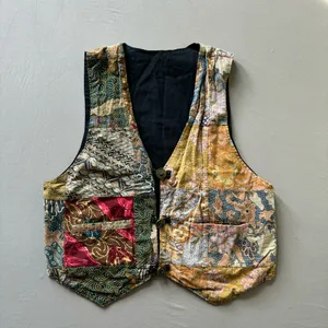 Vintage Batik Patchwork Vest Multiple Size M thumbnail 1
