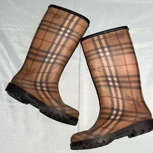 Burberry Plaid Signature Knee High Rain Boots Size 36/ 5.5‎ Fisherman Core B40 thumbnail 2