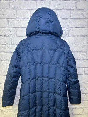 Eddie Bauer Goose Down Filled Hooded Womens Trench Coat Parka Small Blue Winter thumbnail 9