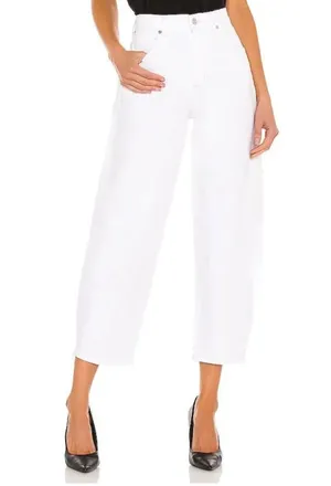 Citizens Of Humanity White Wide-Leg Cropped Jeans thumbnail 1