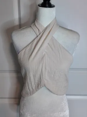 H&M Women's Cream Crop-top thumbnail 1