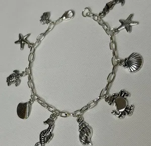 Handmade Silver Beachy Charm Bracelet thumbnail 3