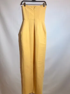 Elliatt Amara Butter Yellow Strapless Sculpted Waist Formal Maxi Dress Size S thumbnail 13