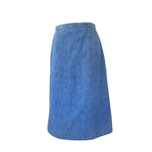 Vintage Levis Denim Wrap Skirt A-Line 70s 80s Cottagecore Coquette Romantic Boho thumbnail 3