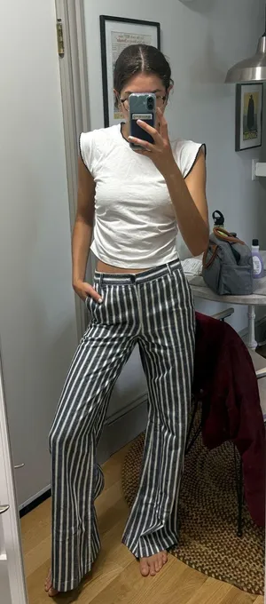 Striped Madewell Zoe pant thumbnail 1