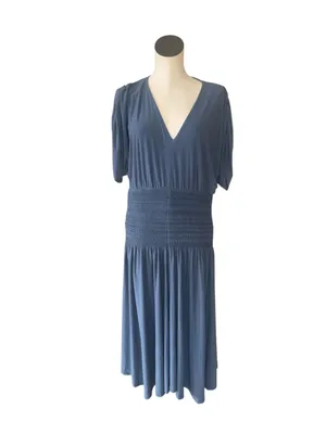 NWOT White House Black Market $140 Matte Jersey Smocked Midi Dress XL thumbnail 6