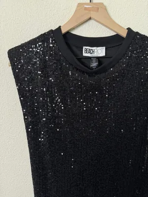 Beach Riot Mirabel Sequin Dress Black Festival Stage Coach Womens Size S thumbnail 6