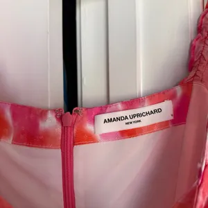 Amanda Uprichard pink orange floral long sleeve dress square neck mini‎ thumbnail 3