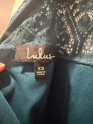 Lulus dark teal lace midi dress thumbnail 6