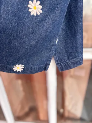 Vintage The Quacker Factory Women’s 3X Daisy Blue Denim Zip Up Top Grandmacore thumbnail 6