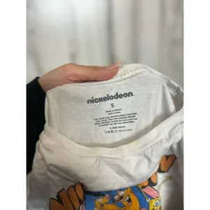 Nickelodeon 90s Throwback Graphic T-Shirt Womens Small White Rugrats SpongeBob thumbnail 5