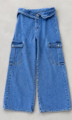 Pretty Little Thing Fold Over Jeans thumbnail 3