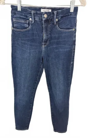 Good American Dark Blue Denim Skinny Jeans Crop Size 26 thumbnail 1