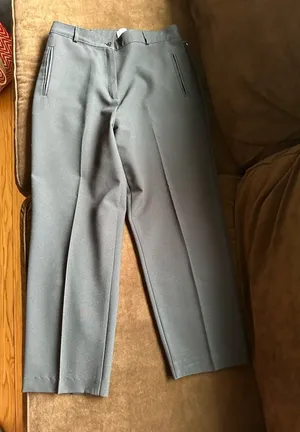 Alia Black Vintage Straight Leg Elastic Waist Pleated Front & Back Trousers Sz12 thumbnail 1