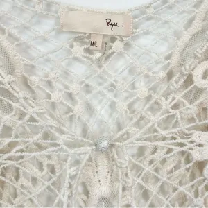 Ryu Cream Crochet Duster High Low Vest Cardigan - Size: M/L thumbnail 2