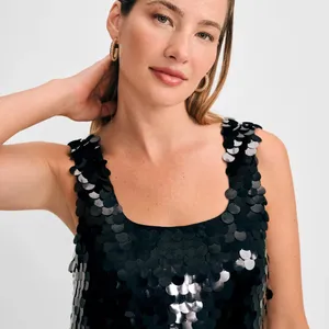 Isaac Mizrahi Black Sequin Mini Dress thumbnail 2